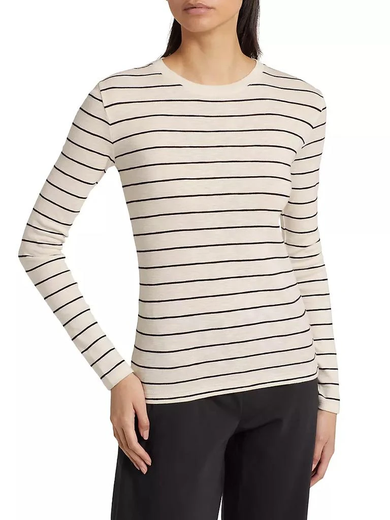 商品Vince|Striped Cotton-Blend Crewneck Long-Sleeve T-Shirt,价格¥1088,第4张图片详细描述