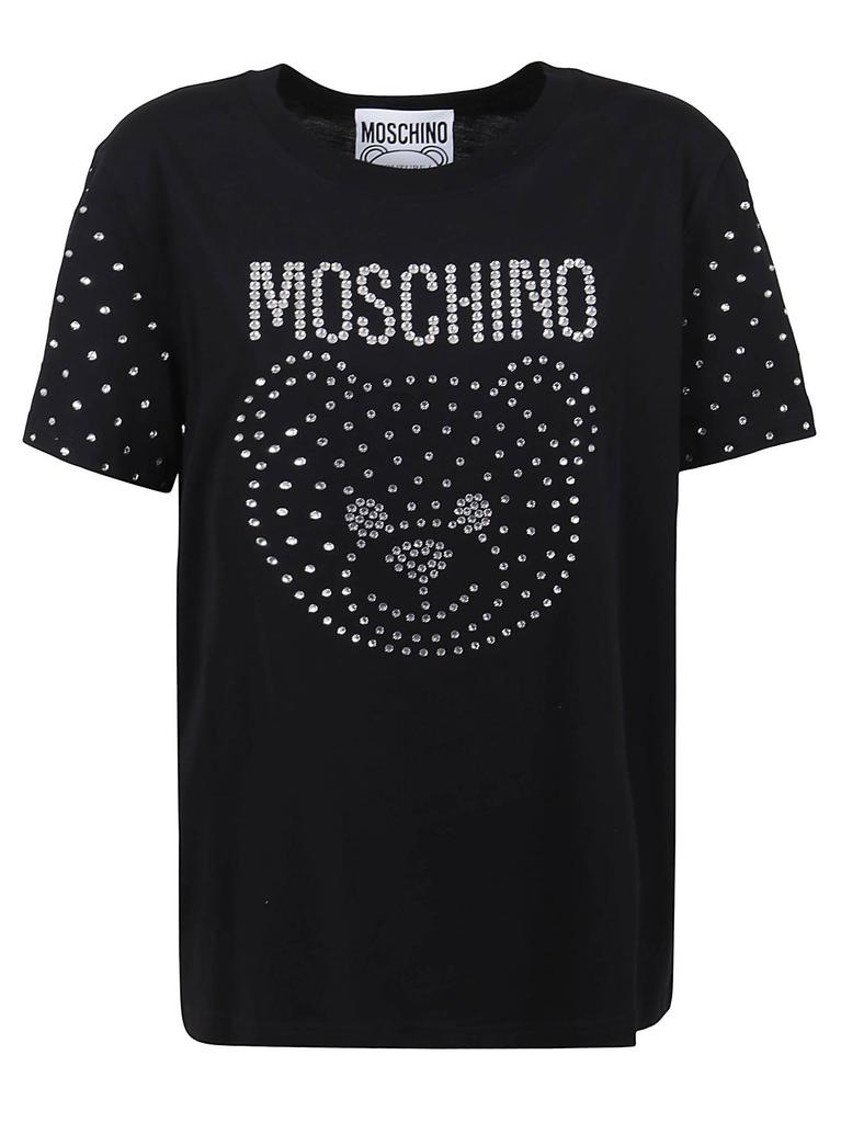 Moschino Women's Black Cotton T-Shirt商品第1张图片规格展示
