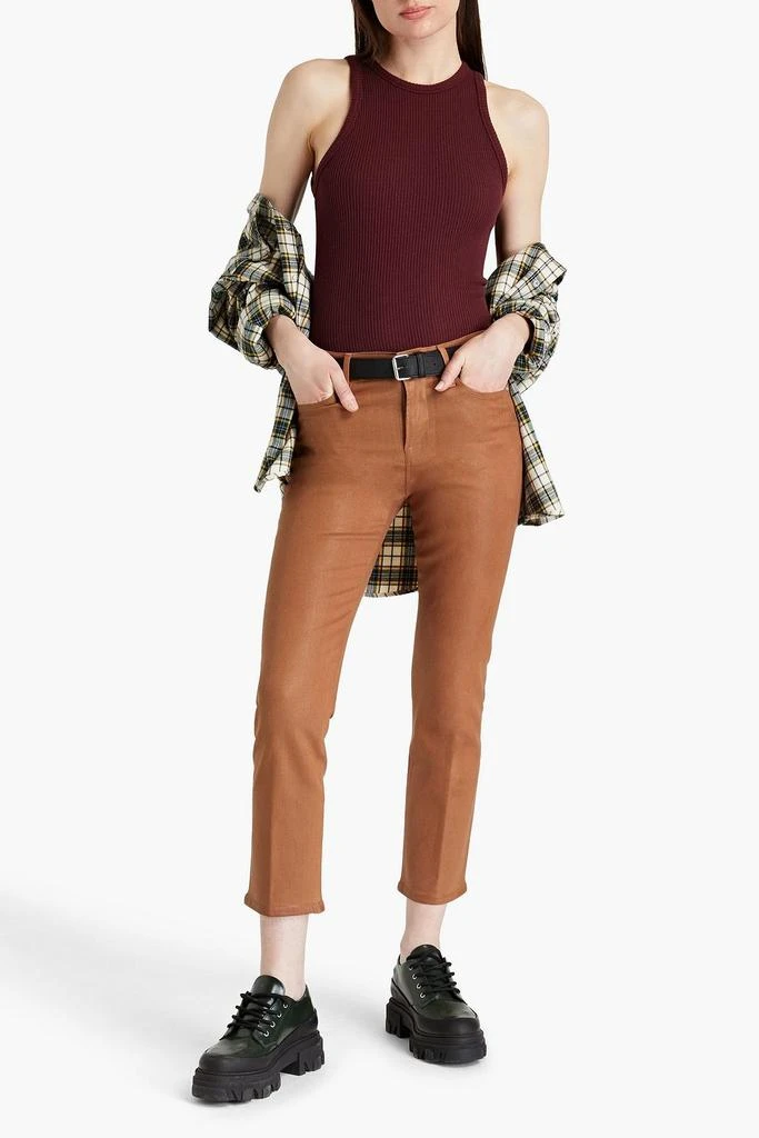 商品FRAME|Le High cropped coated high-rise straight-leg jeans,价格¥605,第2张图片详细描述