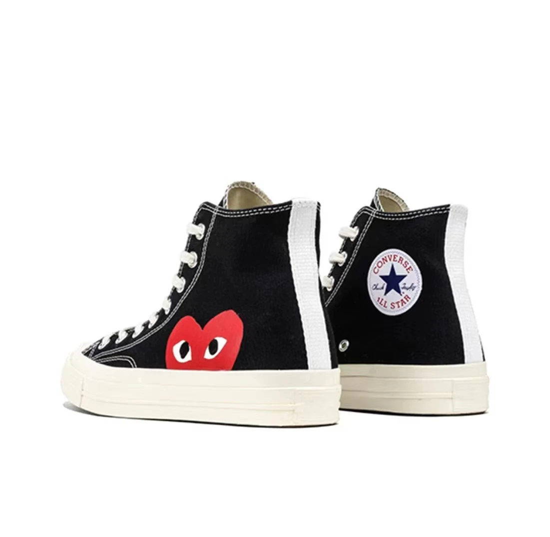 CDG x Converse 197Os chuck tavlor all star hi 川 久保玲爱心联名款 乘风破浪的姐姐 防滑耐磨 高帮 帆布鞋 男女同款 黑色送礼推荐P1K112-BLACK 商品