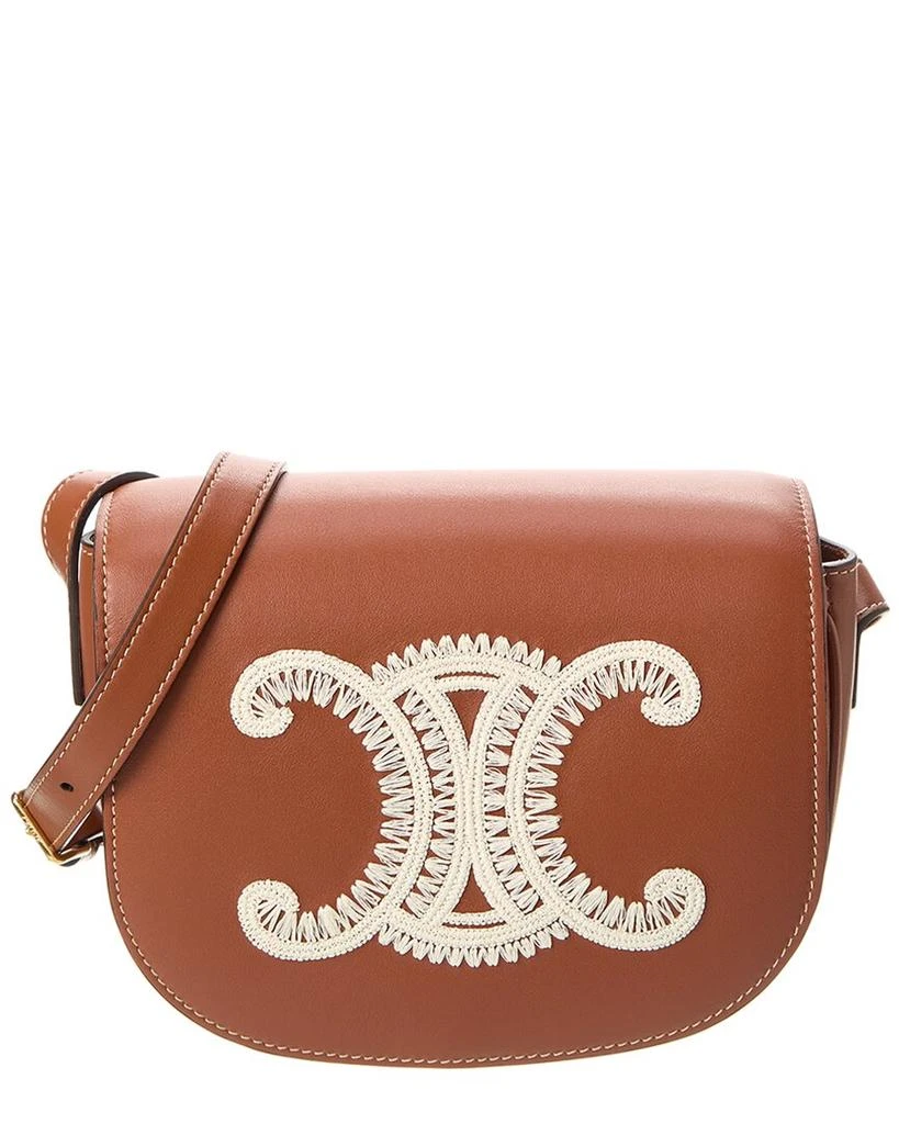 商品Celine|CELINE Folco Cuir Triomphe Leather Shoulder Bag,价格¥16761,第1张图片