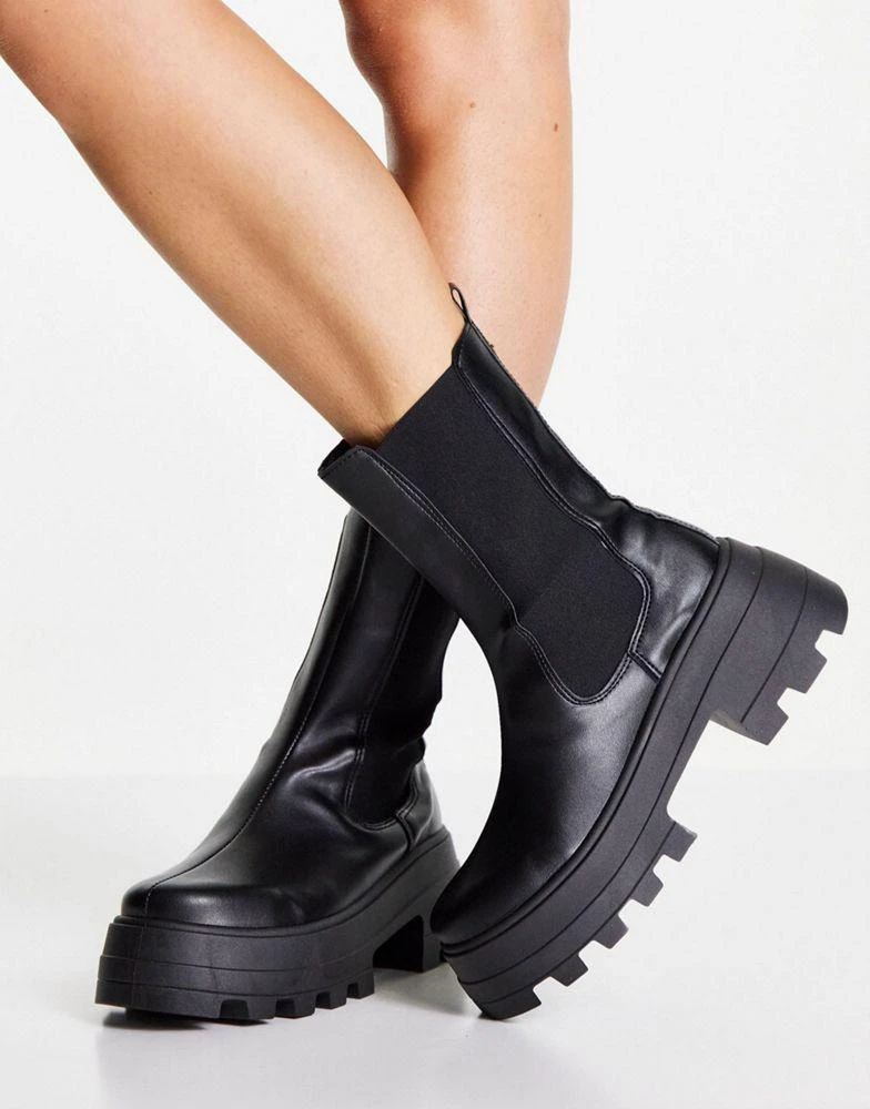 商品ASOS|ASOS DESIGN Ada chunky chelsea boots in black,价格¥219,第3张图片详细描述