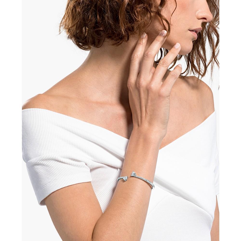 商品Swarovski|Silver-Tone Crystal Heart Bangle Bracelet,价格¥646,第4张图片详细描述
