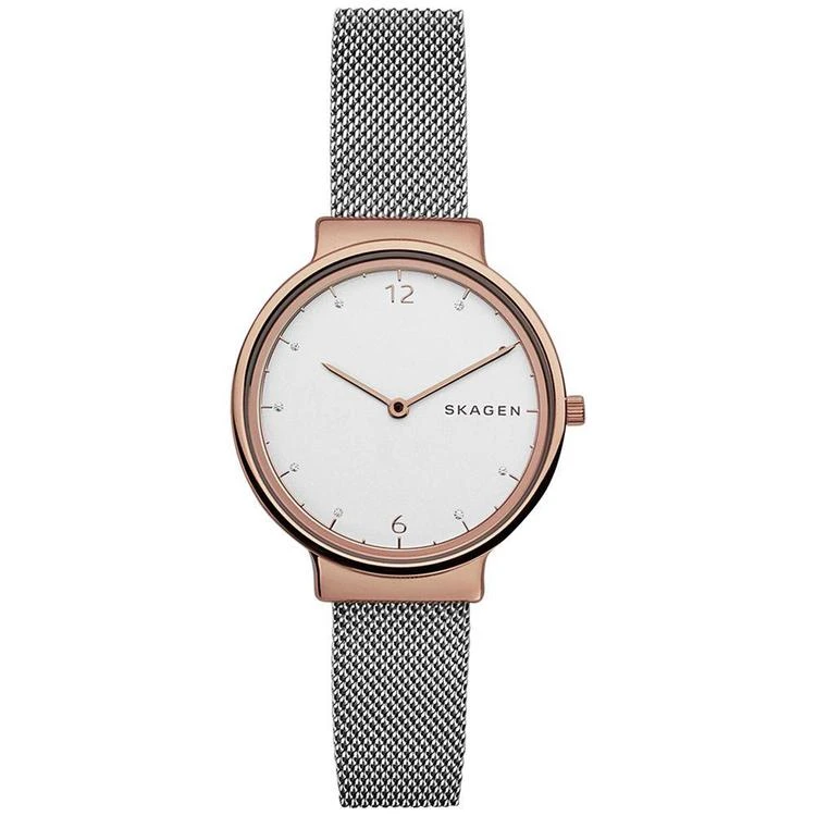 商品Skagen|Women's Ancher Two-Tone Stainless Steel Mesh Bracelet Watch 34mm SKW1086,价格¥926,第1张图片