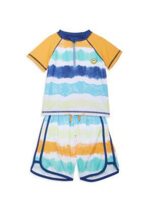 Little Boy's 2-Piece Tie-Dyed Rashguard & Shorts Set商品第3张图片规格展示