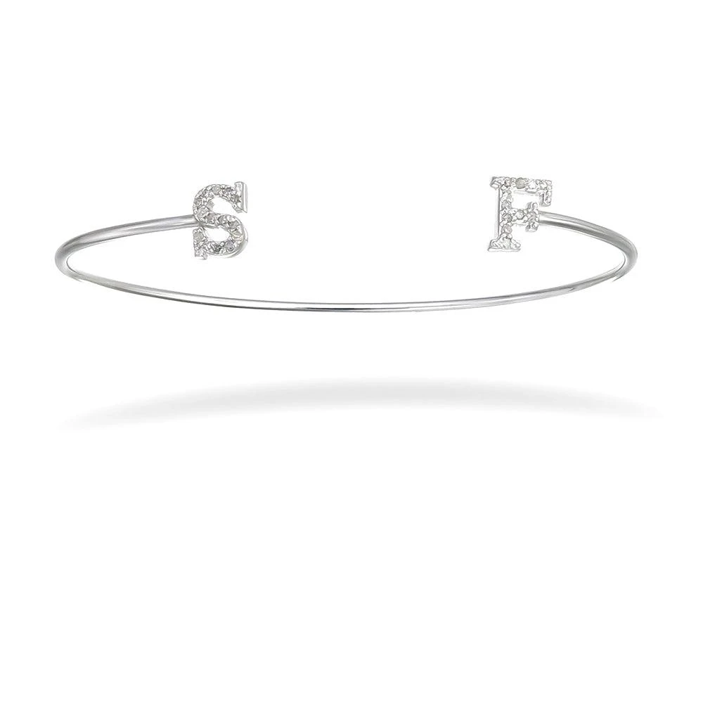 商品Vir Jewels|0.15 cttw Diamond Bangle Bracelet .925 Sterling Silver Rhodium San Francisco,价格¥556,第2张图片详细描述