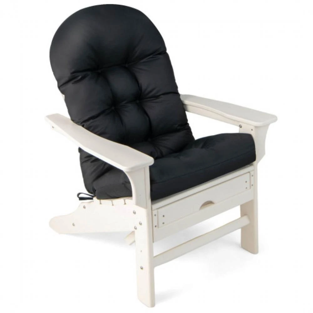 商品Hivvago|Patio Adirondack Chair Cushion with Fixing Straps and Seat Pad-Black,价格¥481,第4张图片详细描述