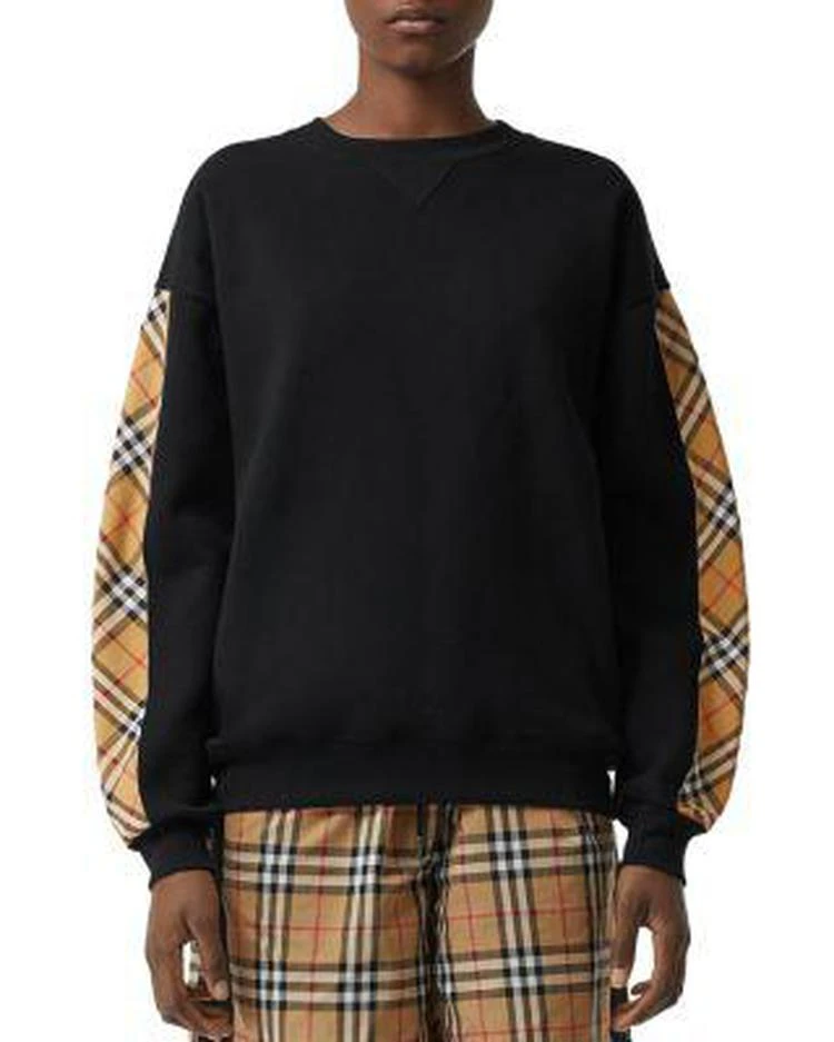 商品Burberry|Check Print Trim Sweatshirt,价格¥3857,第1张图片