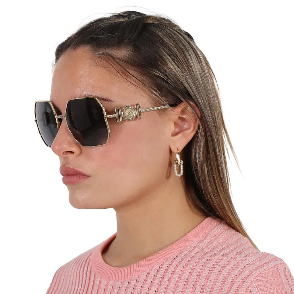 商品Versace|Dark Gray Irregular Ladies Sunglasses VE2248 100287 58,价格¥731,第2张图片详细描述