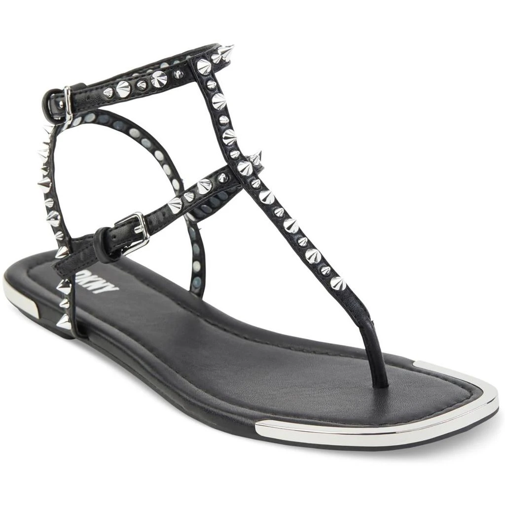 商品DKNY|DKNY Womens Hadi Faux Leather Studded Thong Sandals,价格¥123,第1张图片