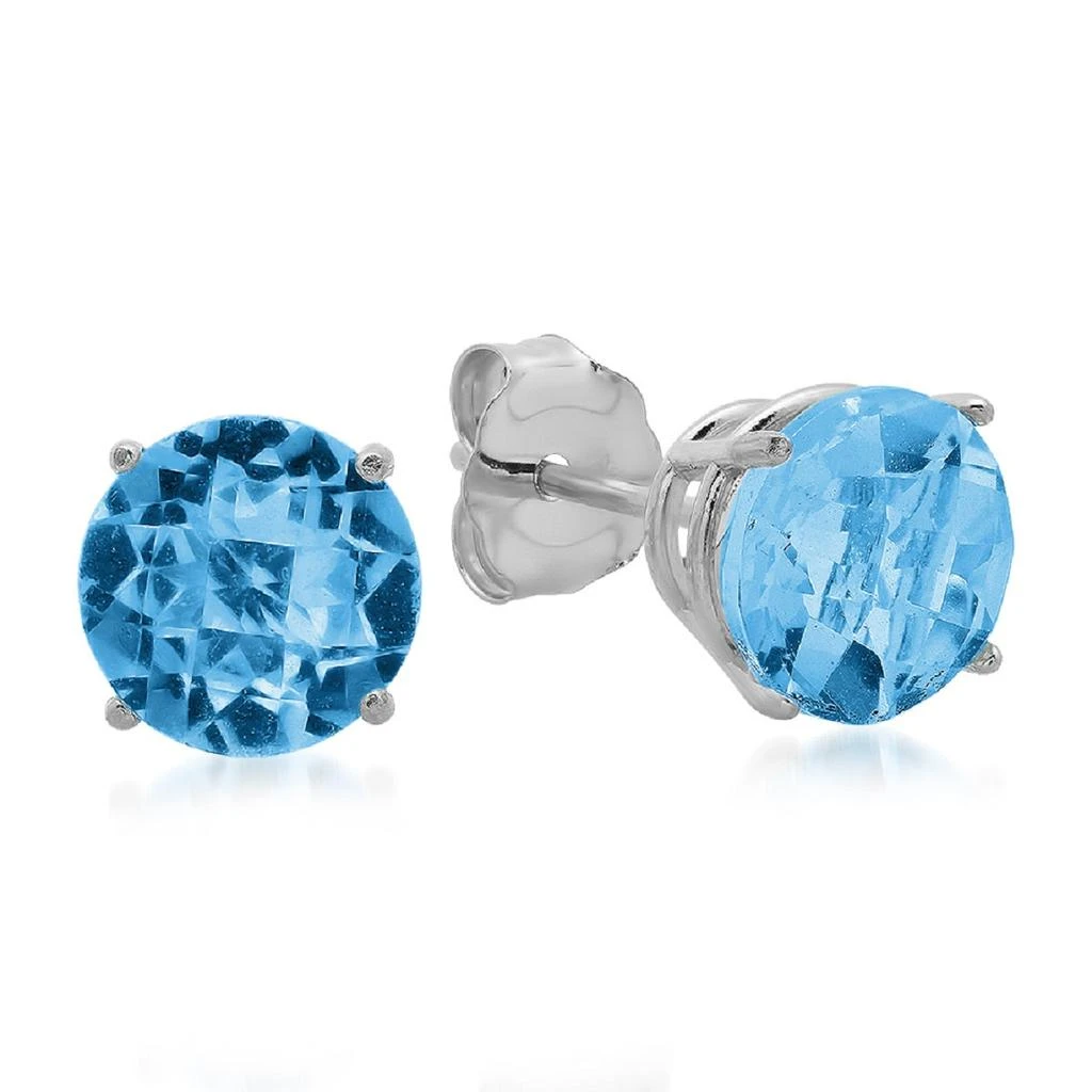 商品MAXCOLOR|10K White Gold 6MM Round Stud Earrings,价格¥462,第4张图片详细描述