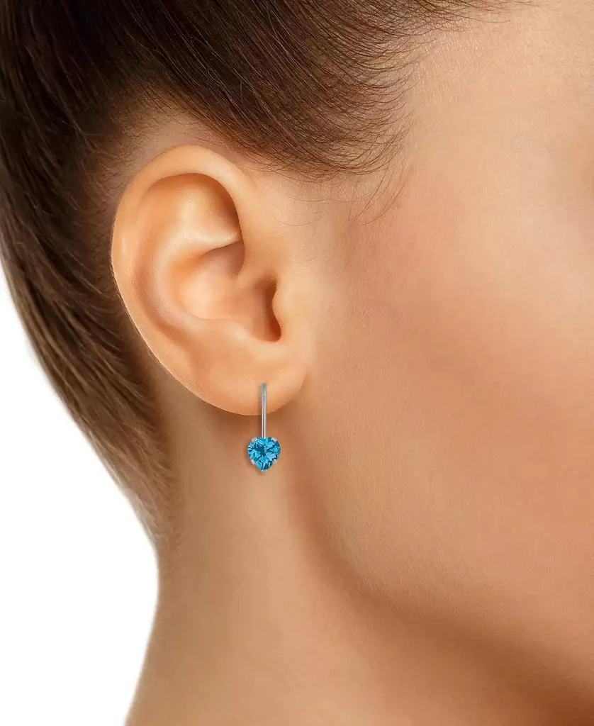 商品Macy's|Gemstone Leverback Earrings in 10K White Gold,价格¥1249,第2张图片详细描述