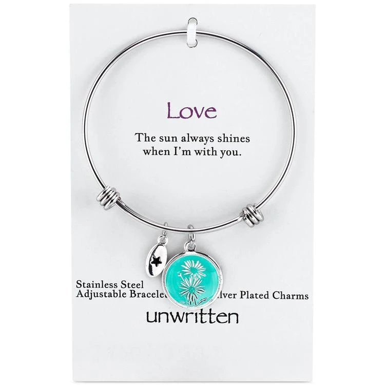 商品Unwritten|"The Sun Always Shines when I'm with You" Bangle Bracelet in Stainless Steel and Silver-Plate,价格¥103,第3张图片详细描述