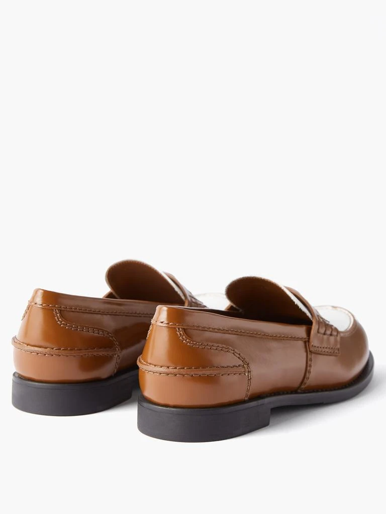 商品Miu Miu|Two-tone patent-leather penny loafers,价格¥7124,第4张图片详细描述