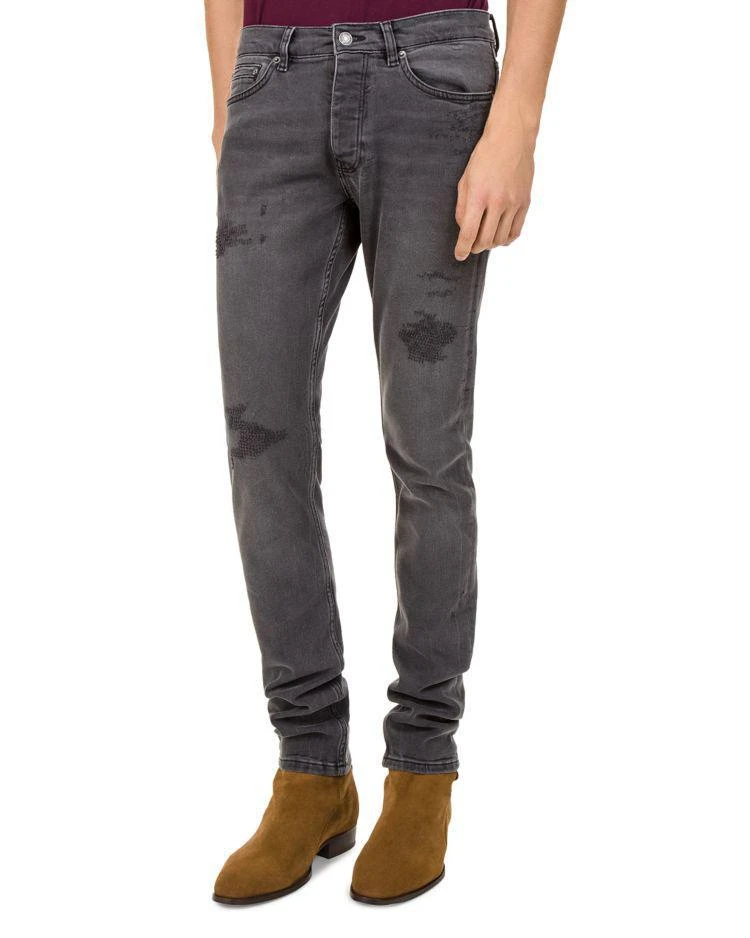 商品The Kooples|Bushed Slim Fit Jeans in Dark Grey,价格¥1011,第1张图片