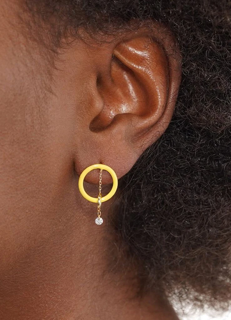 商品Persée|Yellow Enamel Orbit 1 diamond single earring,价格¥5531,第2张图片详细描述