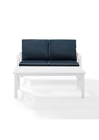 商品Crosley Furniture|Furniture Crosley Furniture Ko60010wh Nv Kaplan 2 Piece Outdoor Seating Set In White With Navy Cushions,价格¥6703,第1张图片