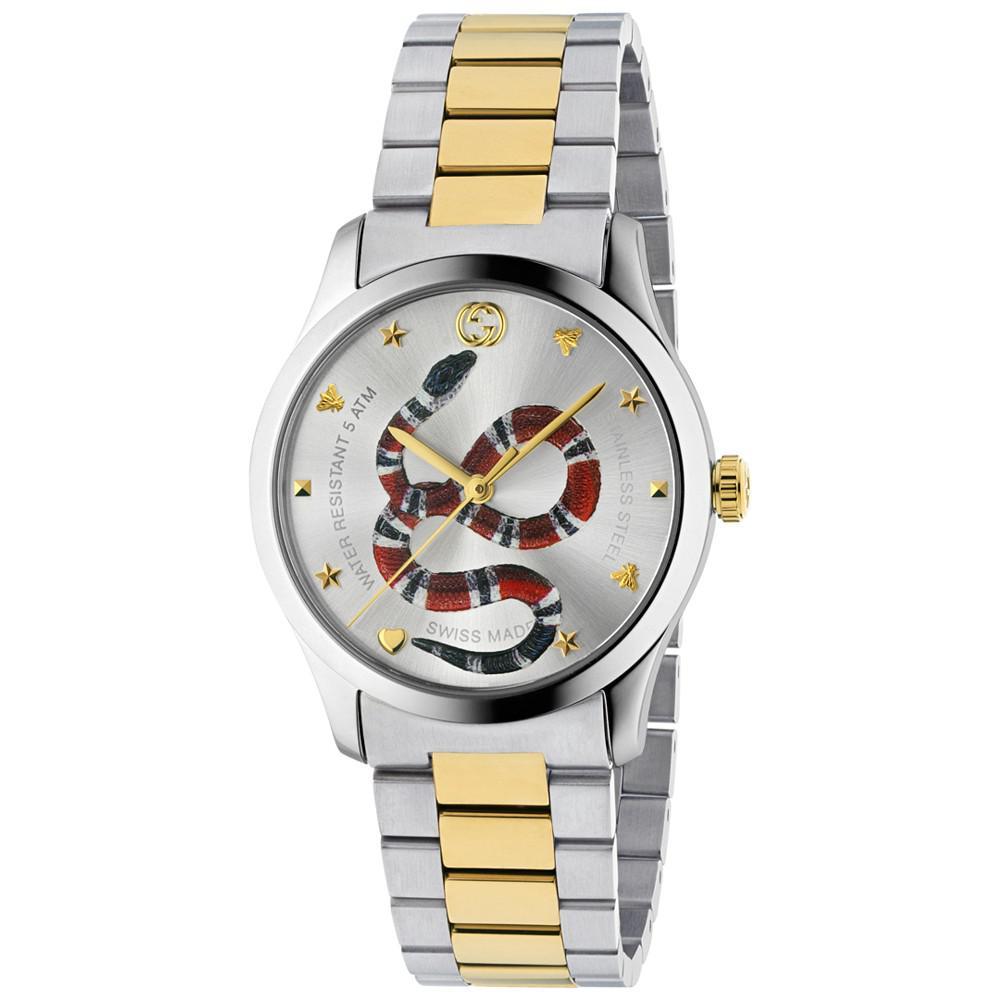 商品Gucci|Men's Swiss G-Timeless Two-Tone Stainless Steel Bracelet Watch 38mm,价格¥10512,第1张图片