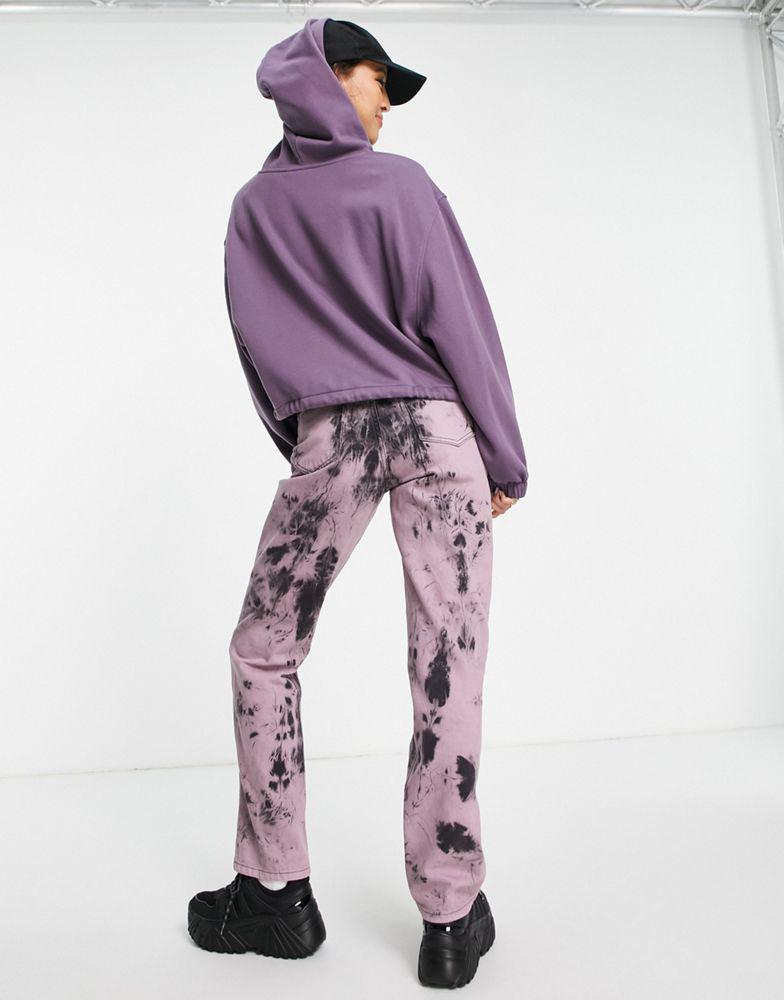 ASOS DESIGN boxy zip thru hoodie in purple商品第2张图片规格展示
