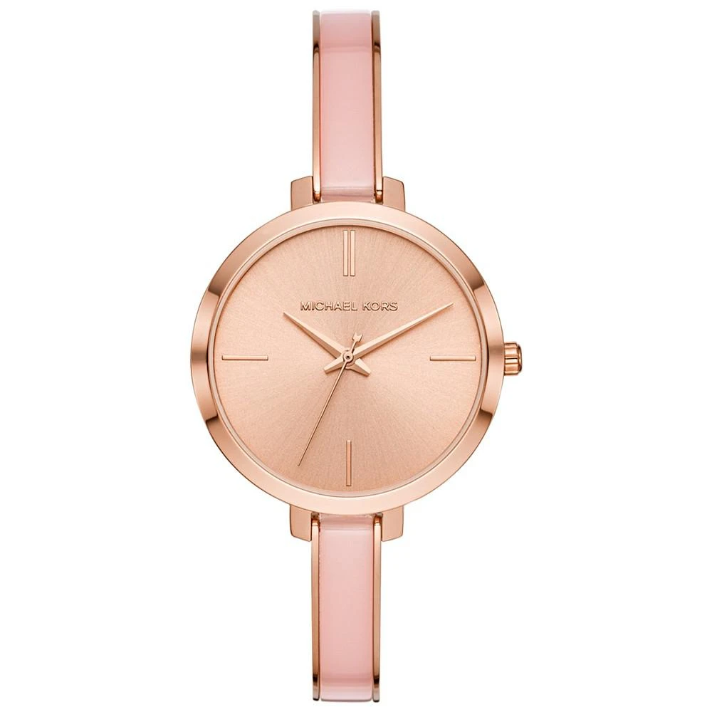 商品Michael Kors|Women's Jaryn Pink Acetate Bangle Bracelet Watch 36mm,价格¥883,第1张图片