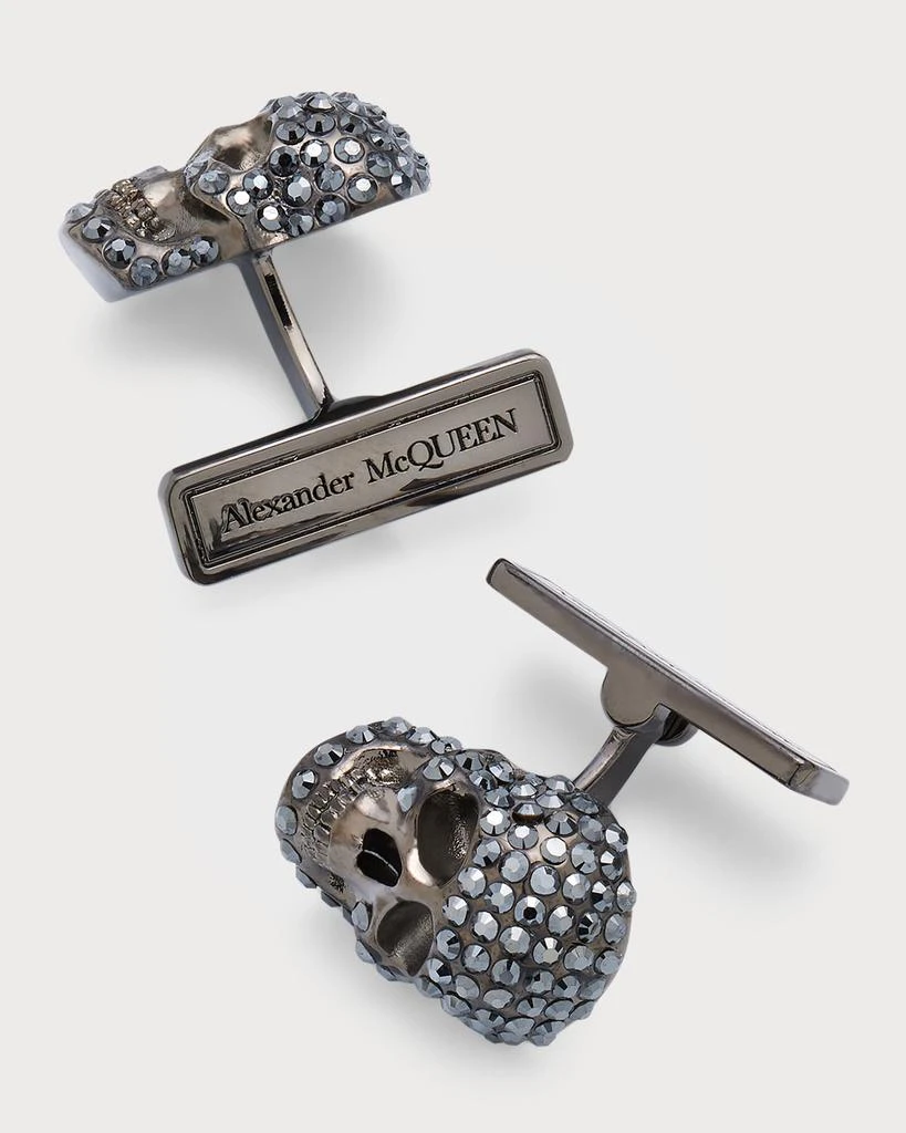 商品Alexander McQueen|Men's Swarovski® Crystal Pave Skull Cufflinks,价格¥2438,第3张图片详细描述