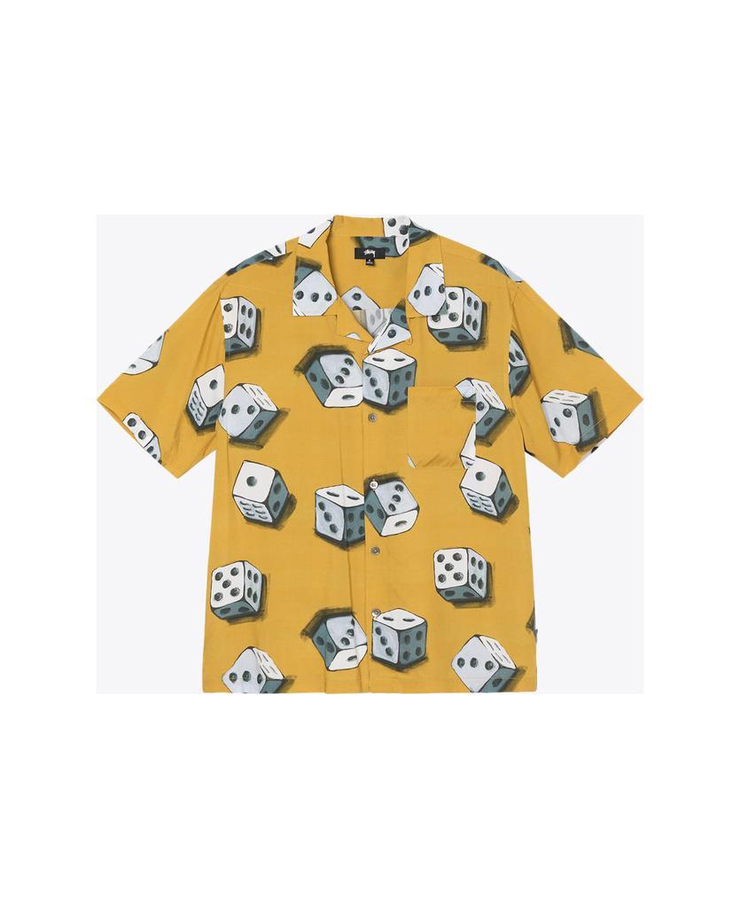 商品STUSSY|Dice Pattern Shirt Yellow Viscose Shirt With Dice Pattern Print - Dice Pattern Shirt,价格¥1294,第1张图片