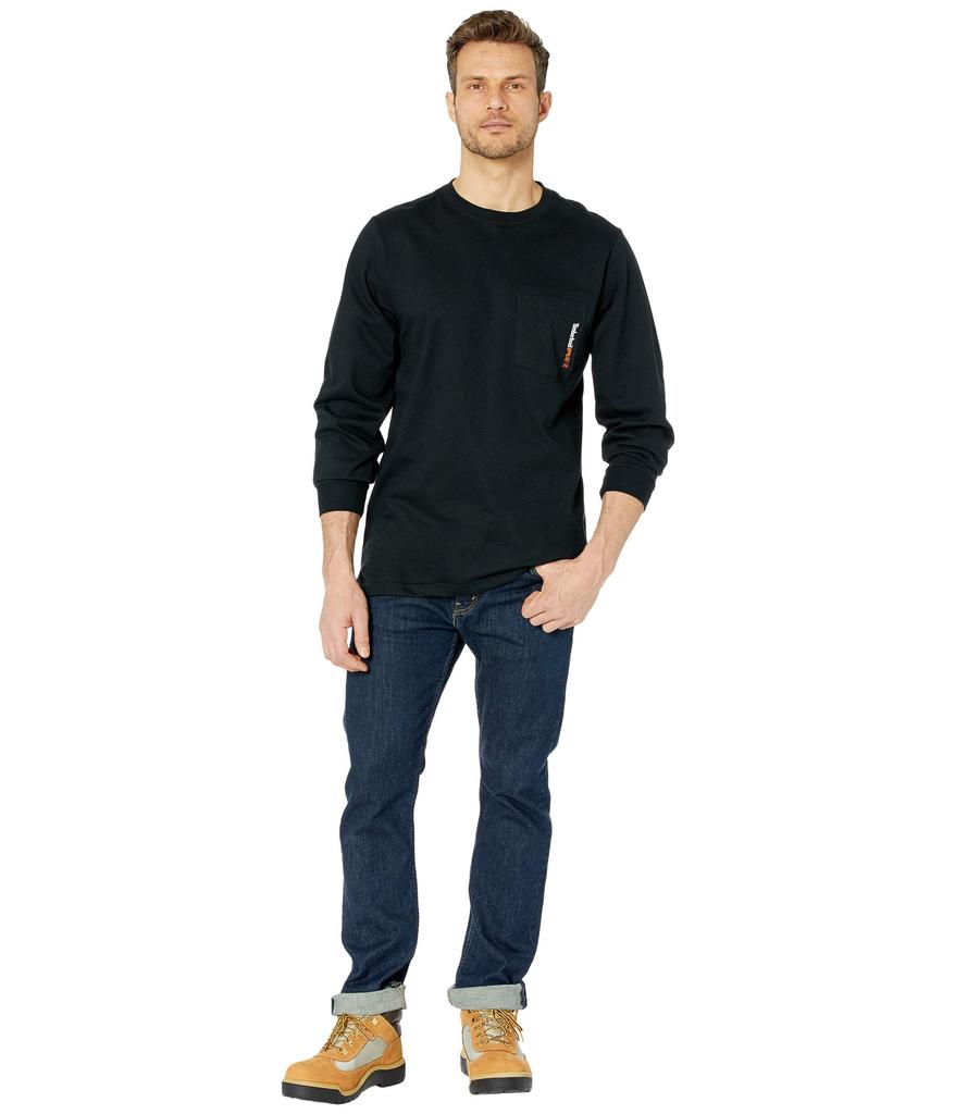 FR Cotton Core Long Sleeve Pocket T-Shirt with Logo商品第4张图片规格展示