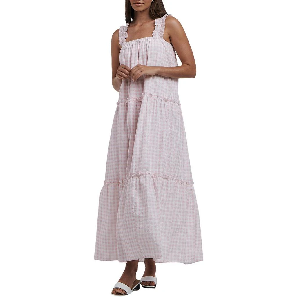 商品Charlie Holiday|Charlie Holiday Womens Lottie Checkered Sleeveless Maxi Dress,价格¥193,第1张图片