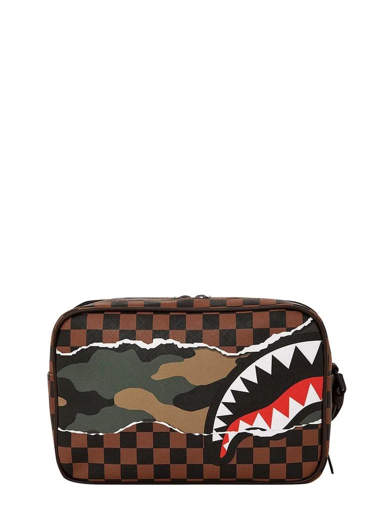 商品SprayGround|Sprayground Shark Checked Zipped Toiletry Bag,价格¥608,第2张图片详细描述