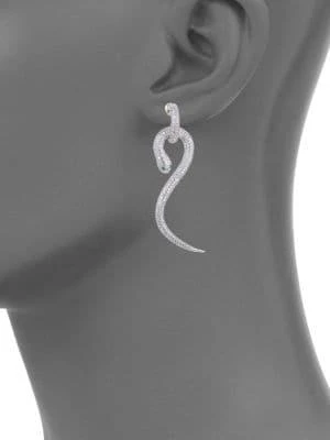 商品Eye Candy LA|Luxe Crystal Snake Drop Earrings,价格¥435,第2张图片详细描述