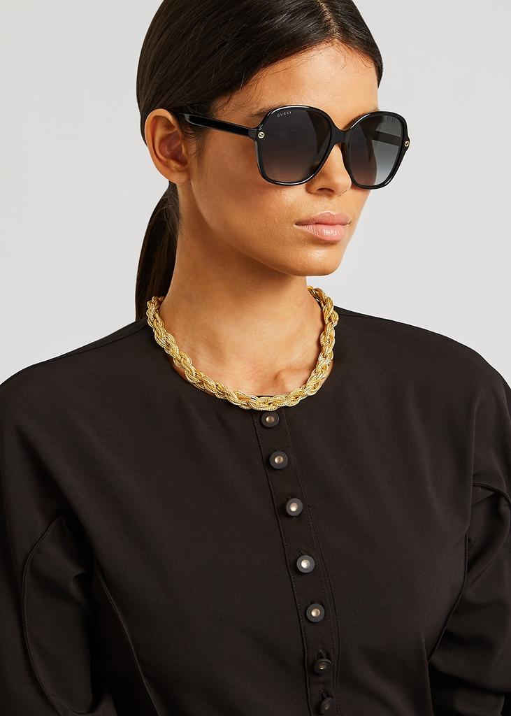 Black oversized sunglasses商品第4张图片规格展示