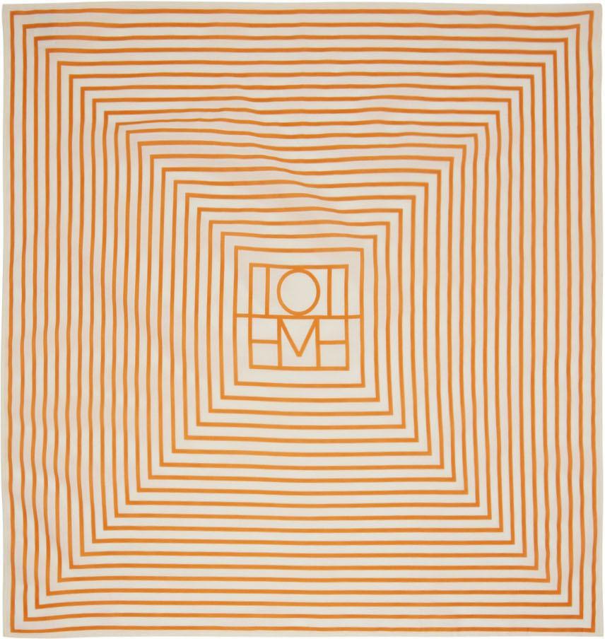 商品Totême|Off-White & Orange Signature Monogram Scarf,价格¥1190,第1张图片