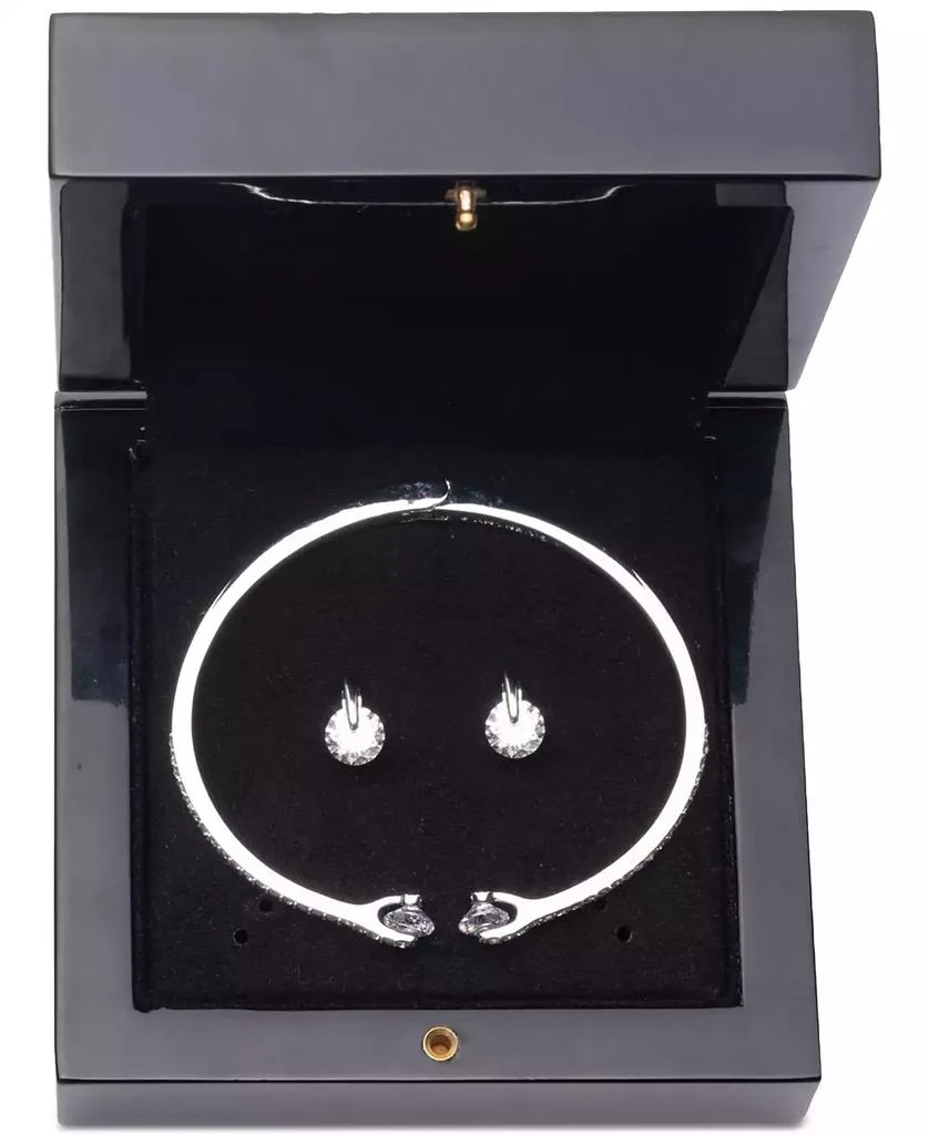 商品Givenchy|2-Pc. Set Color Floating Stone & Crystal Cuff Bangle Bracelet & Matching Stud Earrings,价格¥291,第2张图片详细描述