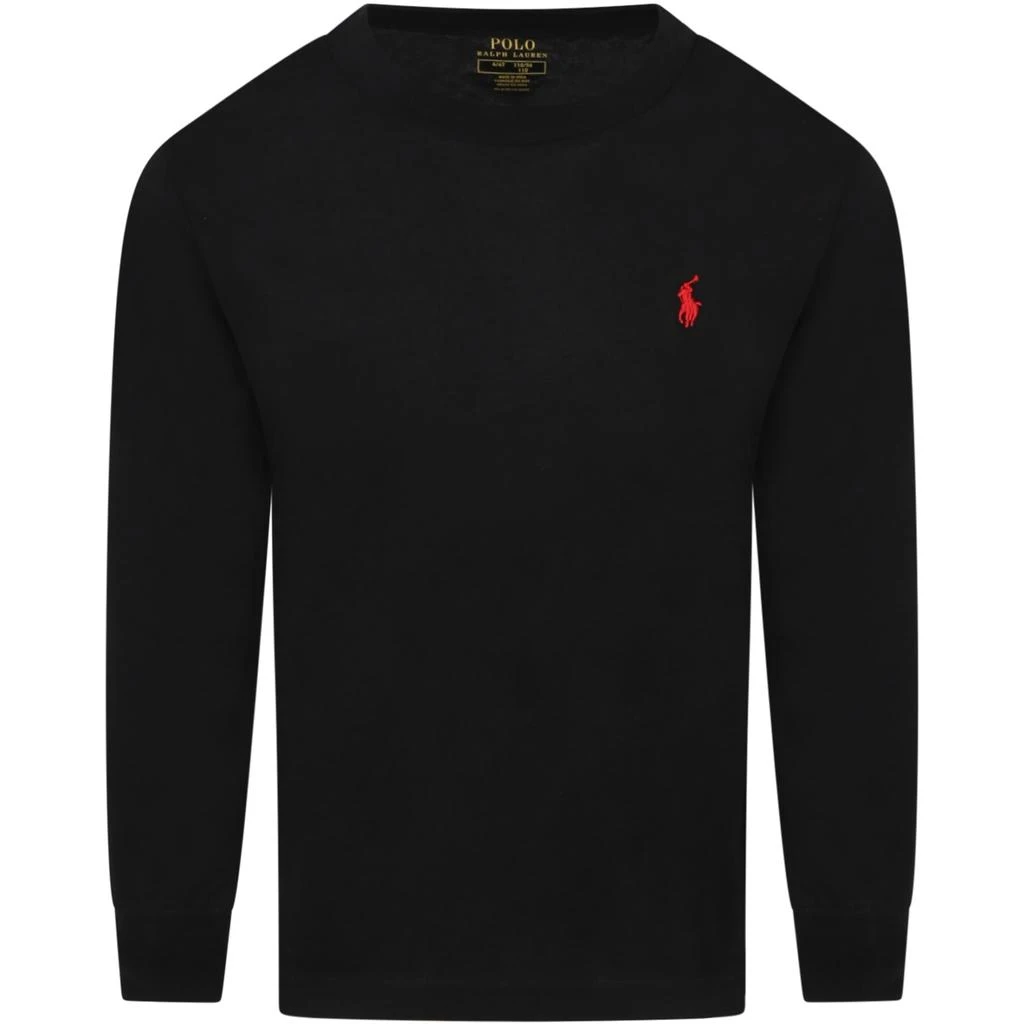 商品Ralph Lauren|Polo Ralph Lauren Black T-shirt For Boy With Red Pony Logo,价格¥590,第1张图片