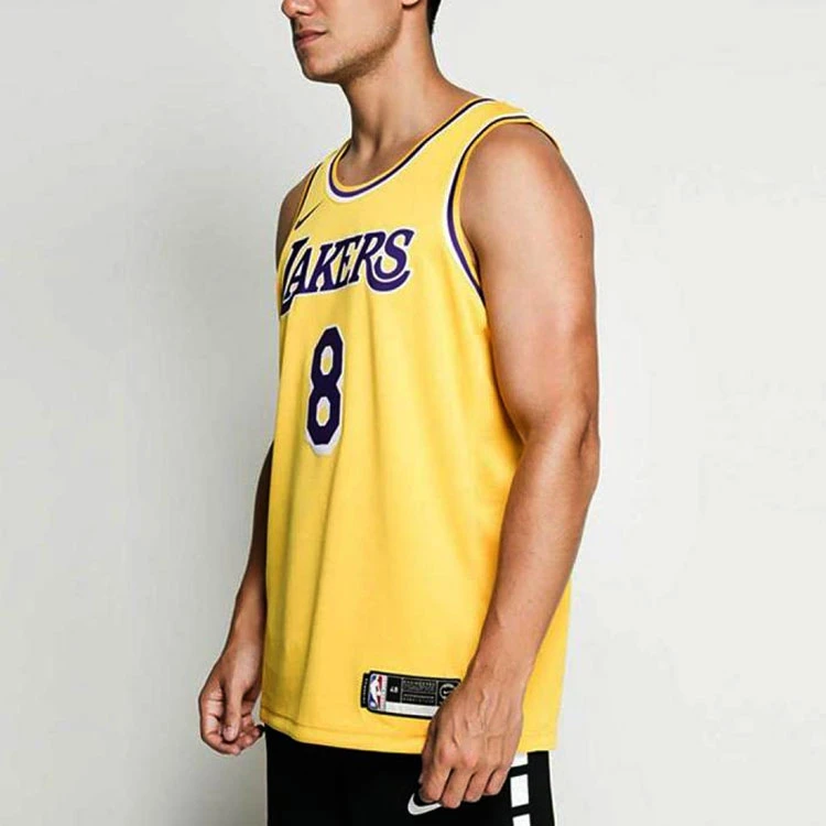 商品[国内直发] NIKE|SW球迷版 湖人队 科比 8号 新赛季球队限定 NBA球衣 篮球背心 男款 黄色,价格¥2043,第6张图片详细描述