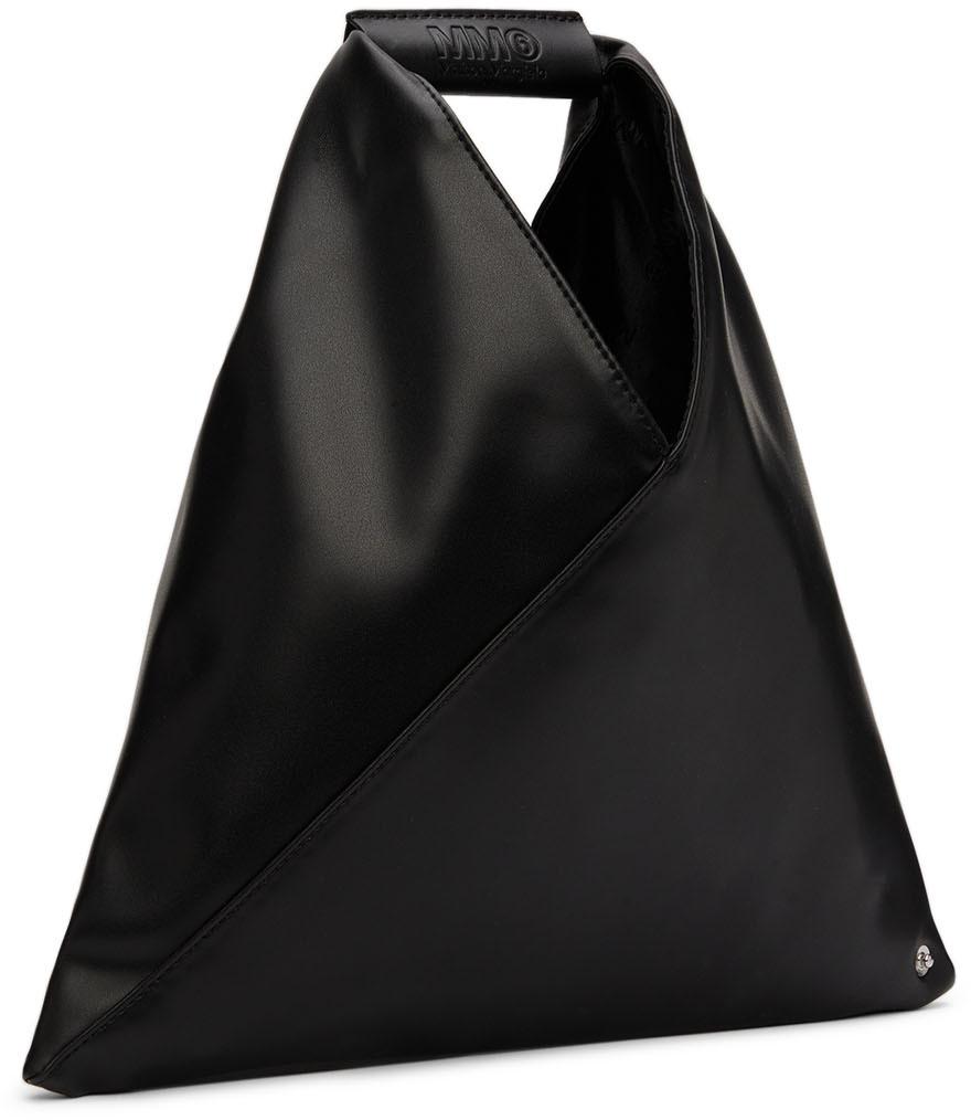 女式 黑色 人造皮革迷你三角托特包商品第2张图片规格展示