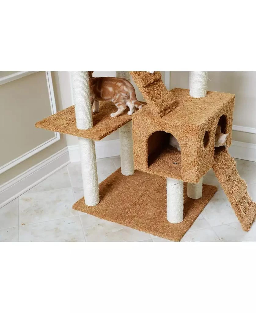 74" Multi-Level Real Wood Cat Tree With Scratching Posts 商品