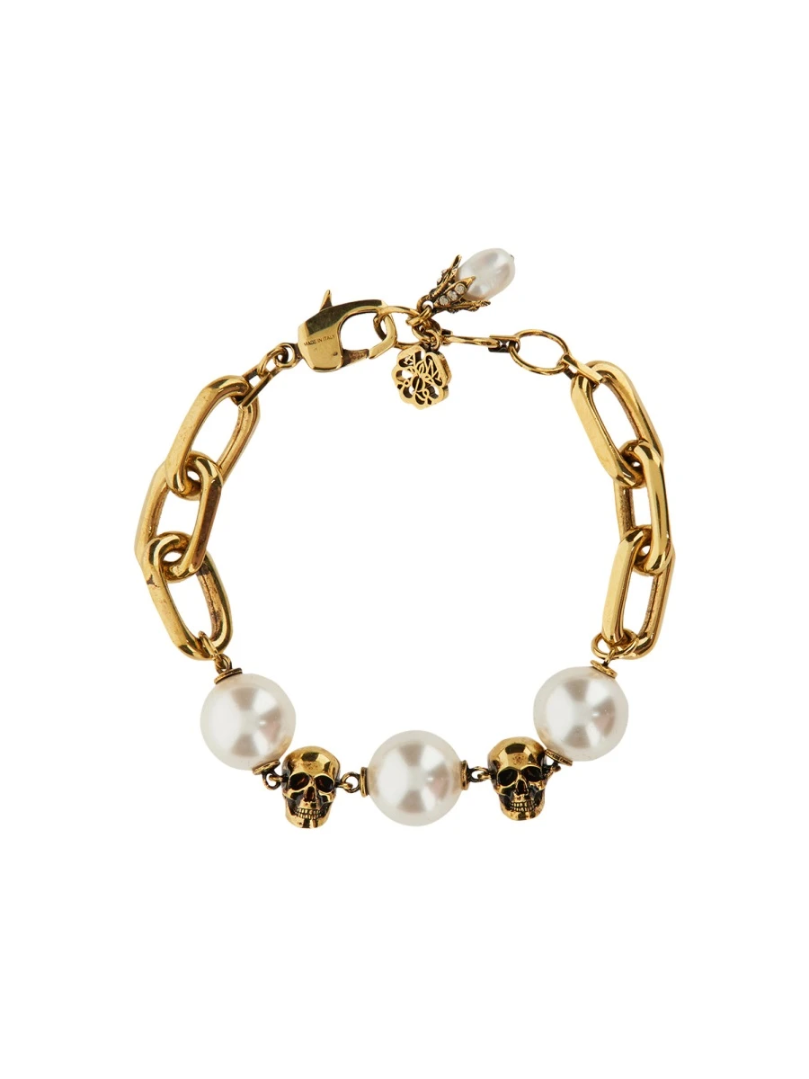 商品【商品预售7天】 Alexander McQueen|Alexander McQueen 女士手链手镯 651258J160Z4040-0 金色,价格¥1646,第1张图片