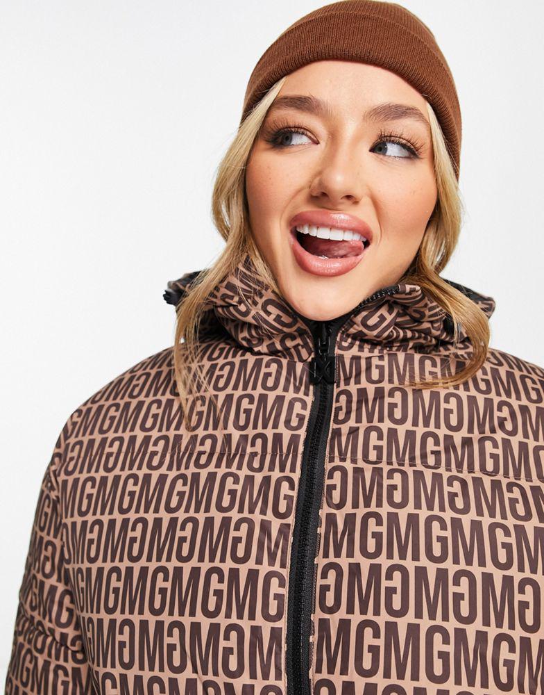 Missguided Ski reversible puffer jacket in brown商品第3张图片规格展示