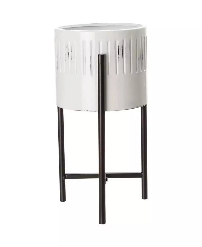 商品Glitzhome|Washed White Metal Plant Stands Set of 3,价格¥1373,第3张图片详细描述