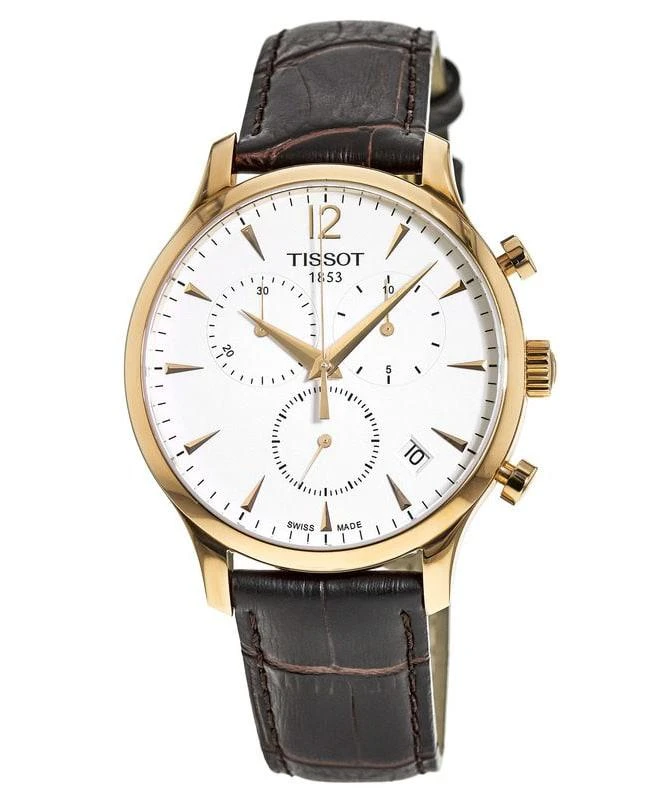 商品Tissot|Tissot T-Classic Tradition Chronograph Rose Gold Tone Men's Watch T063.617.36.037.00,价格¥2589,第1张图片