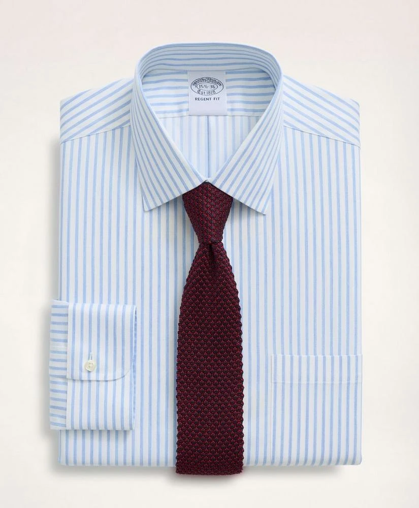 商品Brooks Brothers|Stretch Regent Regular-Fit Dress Shirt, Non-Iron Twill Stripe  Ainsley Collar,价格¥960,第1张图片