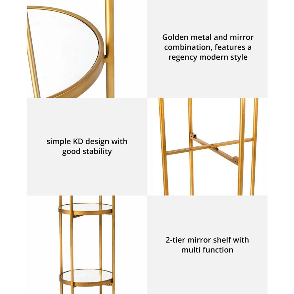 商品Glitzhome|Regency Modern 2 Tier Mirror Organizer Floor Shelf,价格¥1146,第5张图片详细描述