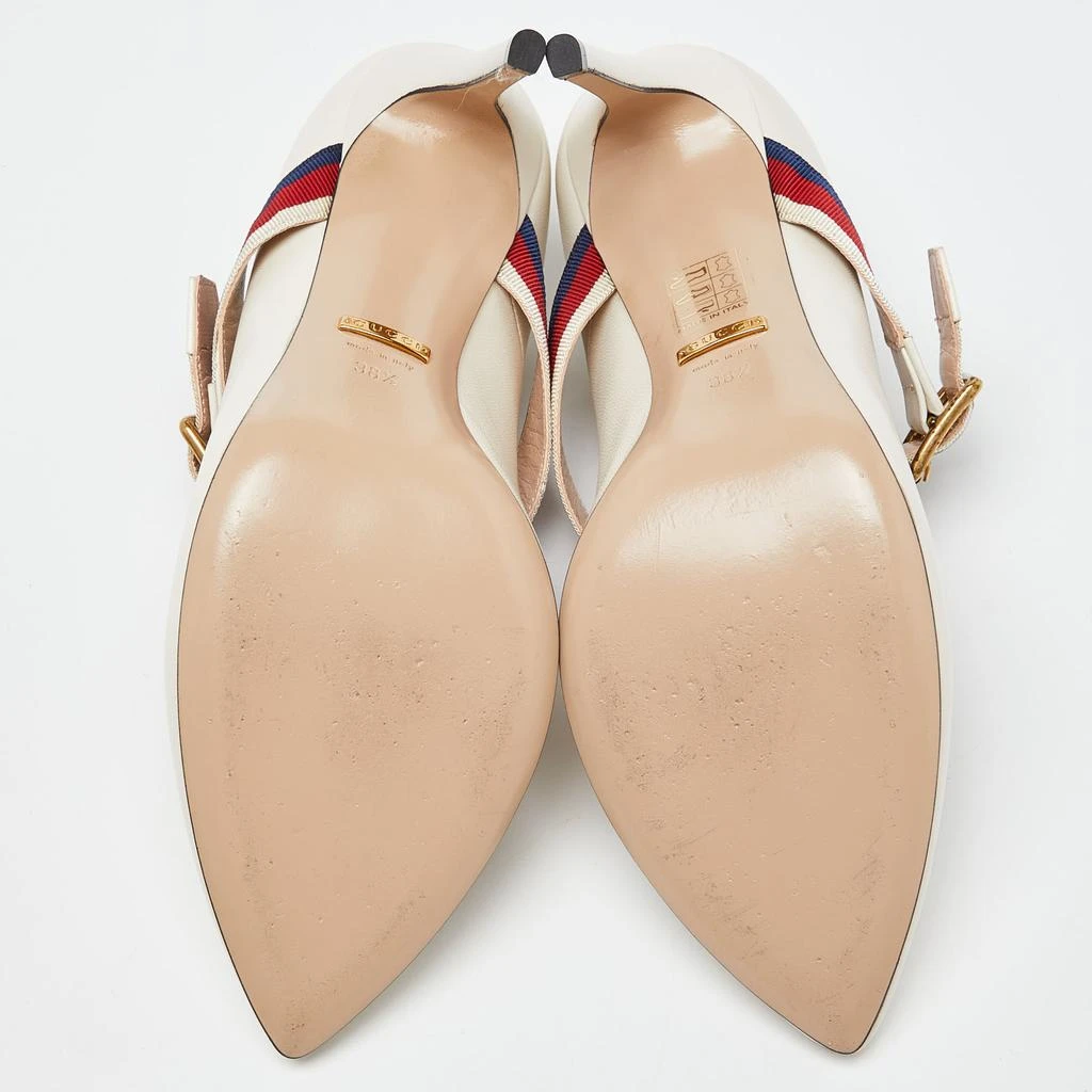 Gucci Cream Leather Sylvie Mary Jane Pumps Size 38.5 商品