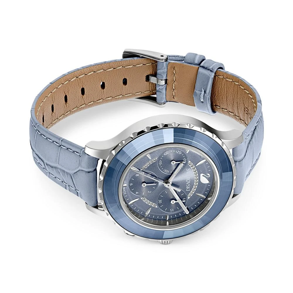 商品Swarovski|Women's Swiss Chronograph Octea Lux Blue Crocodile Leather Strap Watch 38mm,价格¥3238,第3张图片详细描述