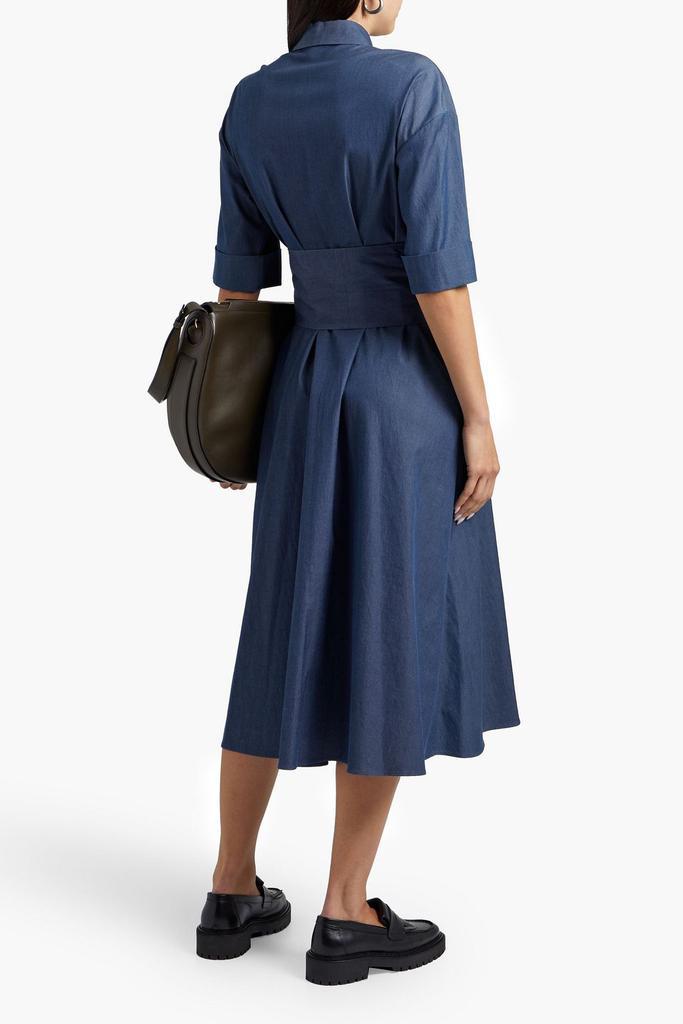 商品Loro Piana|Belted cotton-blend chambray midi shirt dress,价格¥6085,第5张图片详细描述