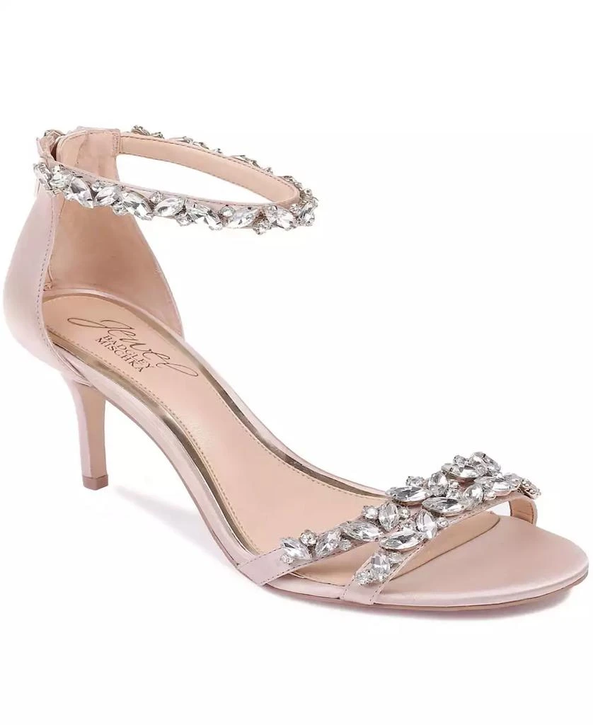 商品Badgley Mischka|Women's Caroline Embellished Ankle Strap Evening Sandals,价格¥561,第1张图片