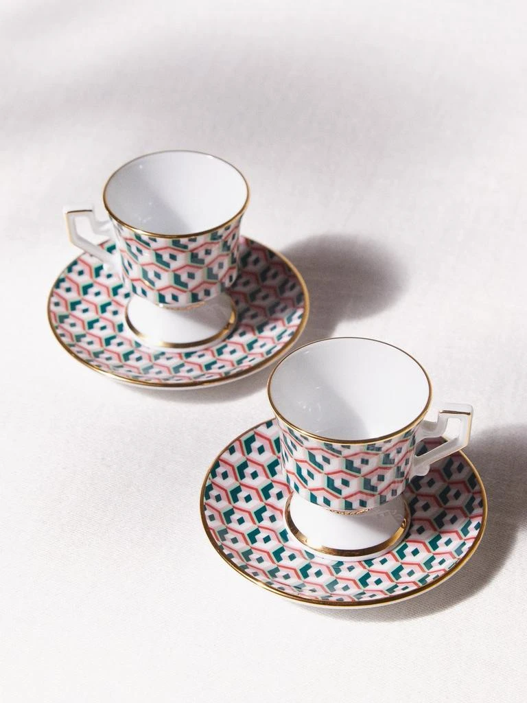 商品LA DOUBLE J|Set of two Cubi-print porcelain espresso cups,价格¥834,第2张图片详细描述