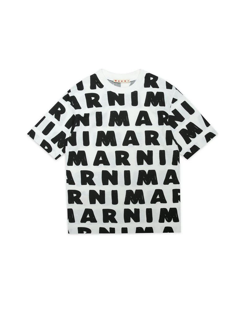 商品Marni|Marni Kids Allover Logo Printed Crewneck T-Shirt,价格¥431,第1张图片