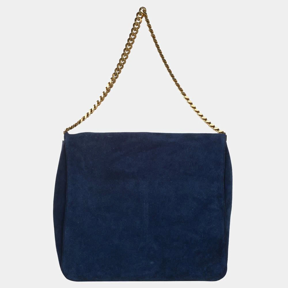 商品[二手商品] Celine|Celine Navy Blue Gourmette Suede Chain Shoulder Bag,价格¥4973,第3张图片详细描述